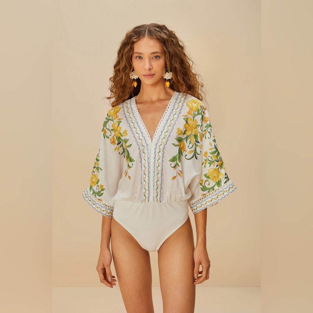 Farm Rio Off-White Sicily Bodysuit - Picture 2 of 5
